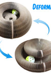 Magic Organ Foldable Cat Scratch Board Toy with Bell Cat Grinding Claw Cat Climbing Frame round Corrugated Cats Interactive Toys