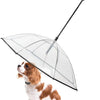 Dog Umbrella with Leash for Small Pets, Umbrella for Dogs Fits 20” Back Length Pets,J-Shape Handle,Clear Umbrella Surface