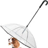 Dog Umbrella with Leash for Small Pets, Umbrella for Dogs Fits 20” Back Length Pets,J-Shape Handle,Clear Umbrella Surface