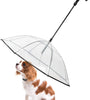 Dog Umbrella with Leash for Small Pets, Umbrella for Dogs Fits 20” Back Length Pets,J-Shape Handle,Clear Umbrella Surface