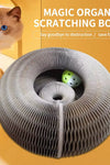 Magic Organ Foldable Cat Scratch Board Toy with Bell Cat Grinding Claw Cat Climbing Frame round Corrugated Cats Interactive Toys