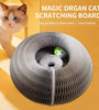 Magic Organ Foldable Cat Scratch Board Toy with Bell Cat Grinding Claw Cat Climbing Frame round Corrugated Cats Interactive Toys